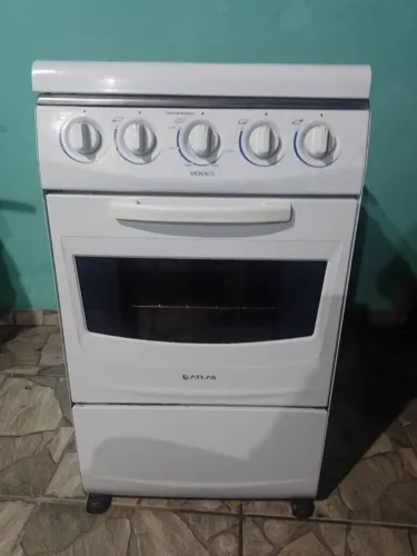 Fogão Atlas Mônaco Branco com 4 Bocas a Gás e Forno SemiNovo
