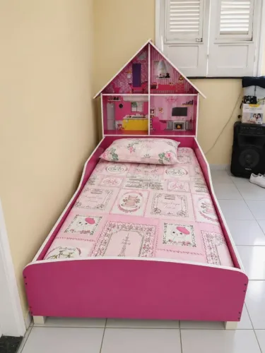 Kit Casinha - Quarto Infantil Completo (cama, colchão, guarda-roupa e escrivaninha)