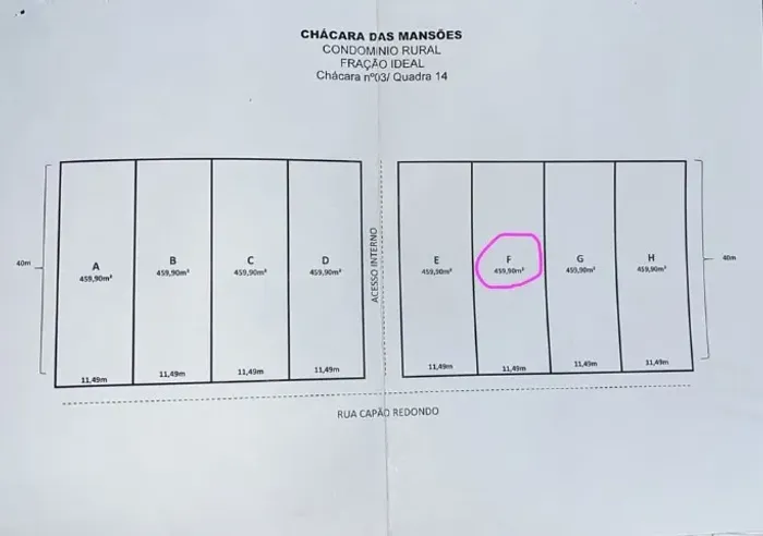 Vendo Chácara das Mansões 200 metros do ASFALTO - 459 m²