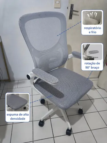 Cadeira de Escritório Ergonômica Cinza