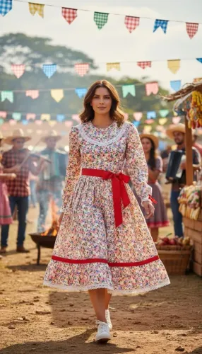 Vestido festa junina adulto 