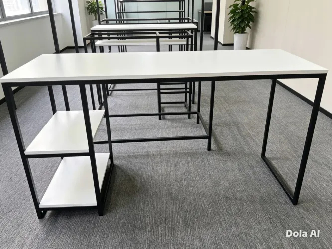 Mesa com duas prateleira medidas1,40×50×76 na cor branca mais informações *19