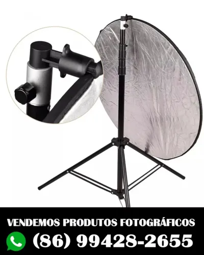 Rebatedor de luz dobrável, diâmetro de 80cm, tripé de 1,60 metros e clip (tudo novo)