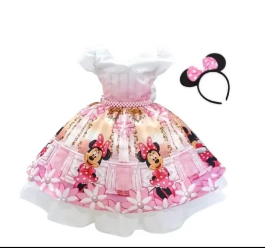 Vestido de festa da MINNIE , acompanha tiara
