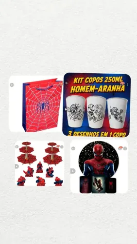 Kit completo de festa tema homem aranha