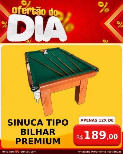 Sinuca Tipo Bilhar Premium Verniz Em Promoção 