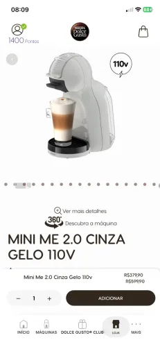 Máquina Dolce Gusto Mini Me cinza gelo