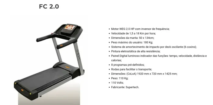 Esteiras Supertech FC 2.0
