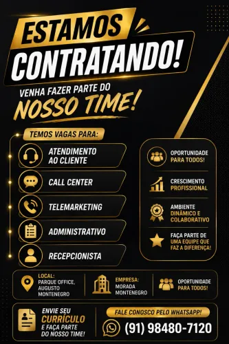 VAGA EM EMPRESA DE GRANDE PORTE EM BELÉM 