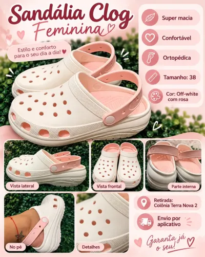 Sandália estilo Crocs Plataforma - leve e confortável tamanho 38