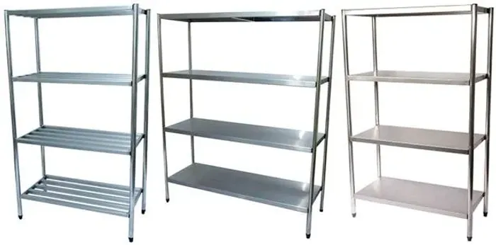 Estante em aço inox, prateleiras gradeadas ou lisas, direto da fabrica. Sob Medida.