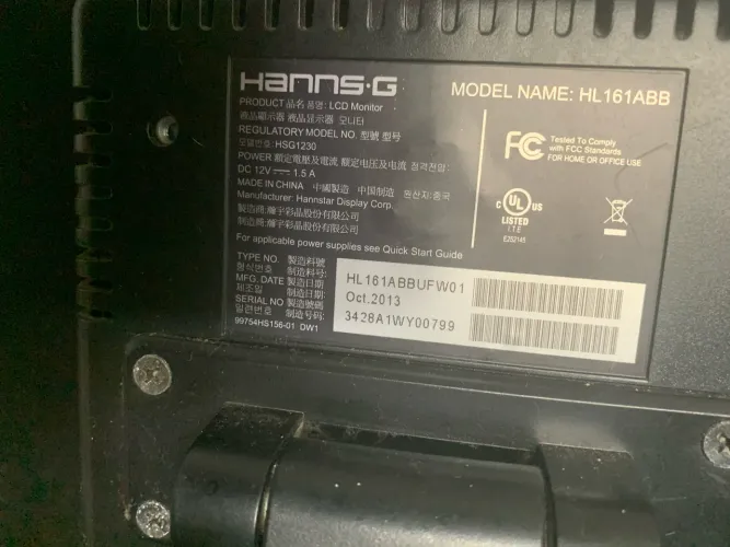 Monitor Hanns.G modelo HL161ABB 15 polegadas