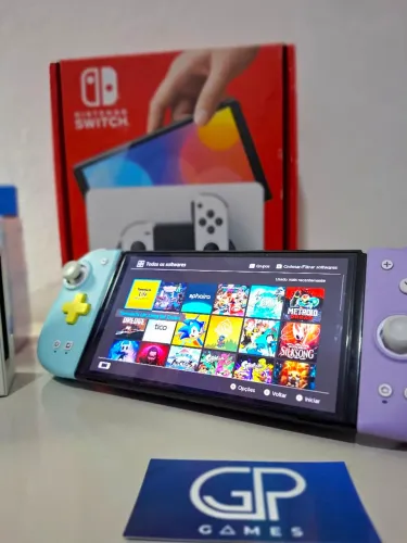 Nintendo Switch Oled 512 gb .desbloqueado. - seminovo - enviamos
