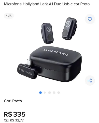Microfone Hollyland Lark A1 Duo Usb-c