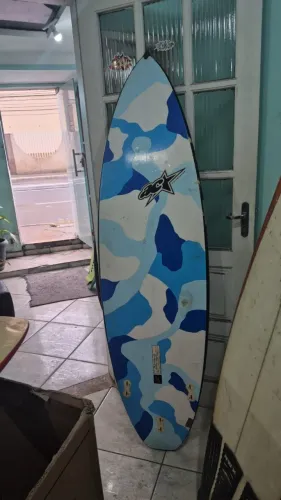 Prancha de Surf AC Surfboards Shortboard Camuflada Azul + Deck BHS
