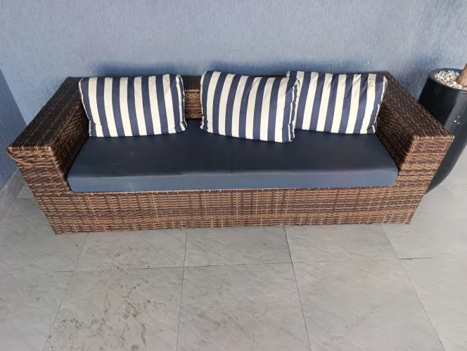Sofá de vime  decoração 
