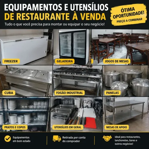 Equipamentos e Utensílios de Restaurante à Venda - Oportunidade!