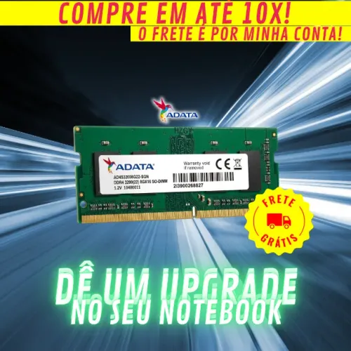MEMORIA RAM ORIGINAL 8GB DDR4 3200MHZ ADATA PARA NOTEBOOK OPORTUNIDADE!!!