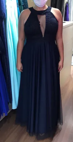 Vestido de festa azul marinho 