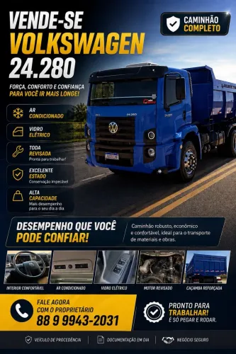 Caminhão Caçamba VW 24280. Aceito troca