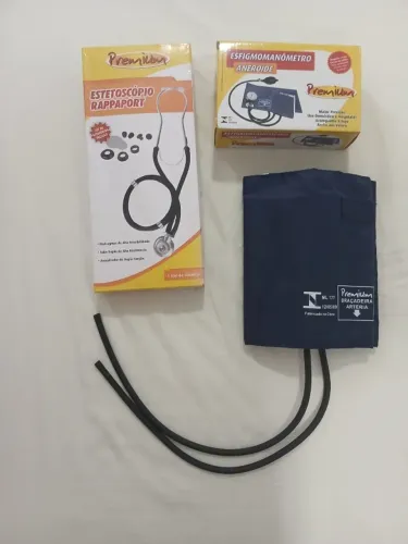 Kit Saude Premiun: 1 Estetoscopio Rappaport, 1 Esfigmomanometro, 1 Braçadeira Grande
