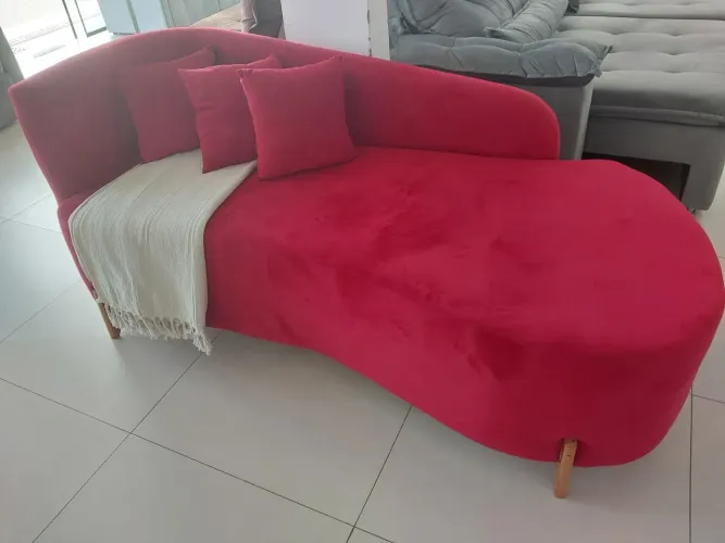 Sofá namoradeira _ 2m (tecido suede vermelho) PREÇO PROMOCIONAL!!!