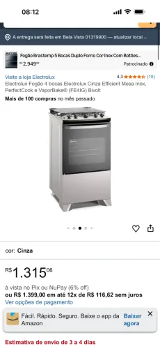 Fogão usado 2x