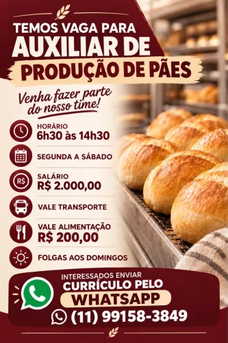 Ajudante de produção de pães
