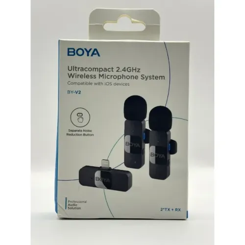 Microfone BOYA  Sem Fio Com Receptor Lightning Onistek Com Conexão Lightning 