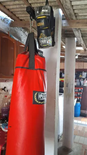 Saco de pancadas punch com suporte e luvas pretorian