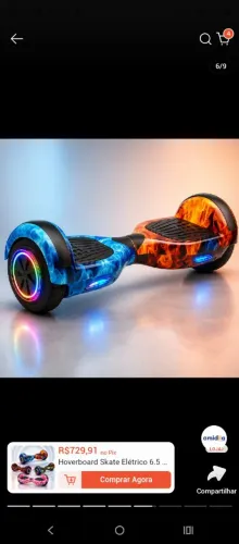 Hoverboard Skate Elétrico 6.5 Polegadas com Led e Bluetooth