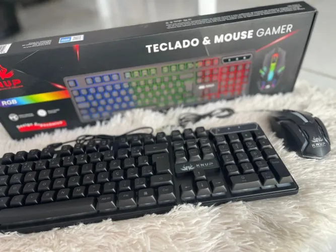 Teclado e Mouse Game com Led RGB via USB