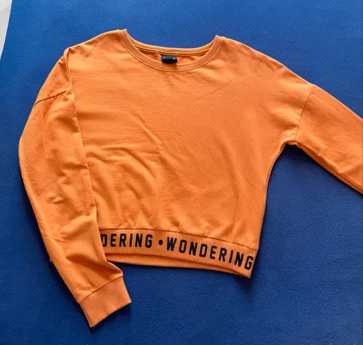 Esta é uma blusa cropped juvenil laranja da marca Amora
