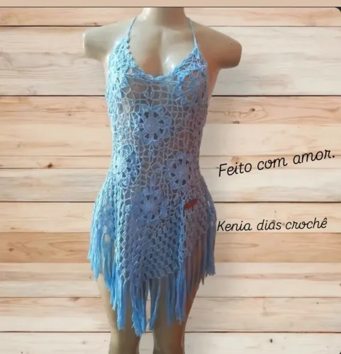 Vestido de crochê branco