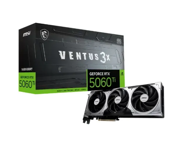 PLACA DE VIDEO RTX 5060 TI MSI VENTUS 3X OC 16GB NOVA COM NOTA FISCAL E GARANTIA!