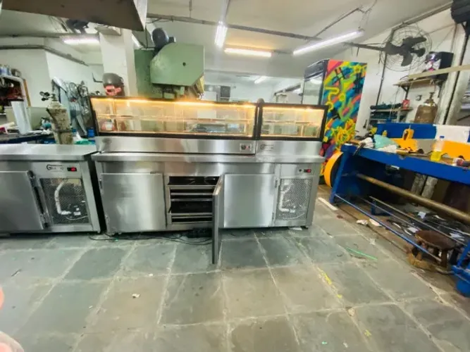 balcão refrigerado em aço inox