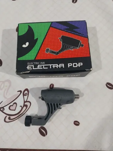 Kit tatuagem com máquina pop electric ink+Fonte digital PS Mini Pop - Electric Ink