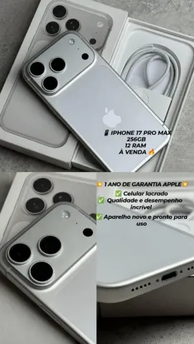 iPhone 17 pro Max Lacrado 1 Ano garantia Apple