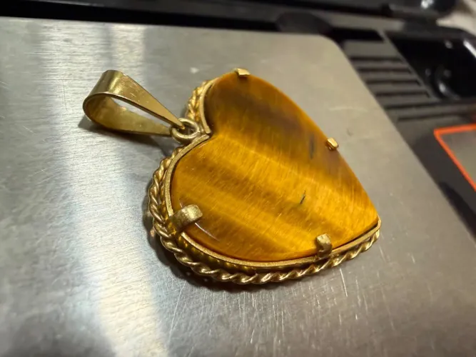 Pingente Coração Marmorizado de ouro 4.66g 18k procedência garantia eterna