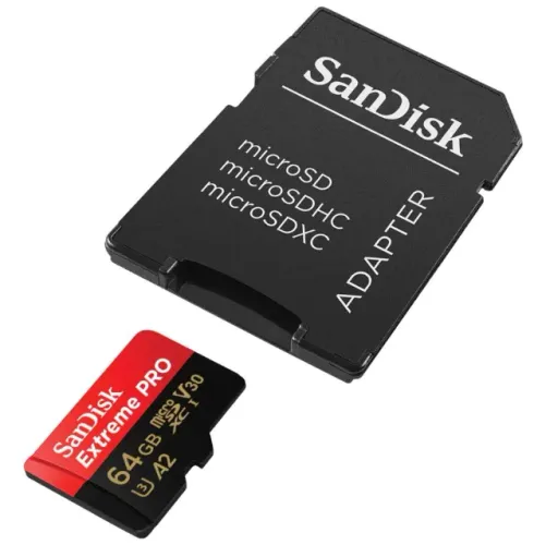Cartão microSD 64GB SanDisk Extreme PRO com Adaptador - Novo