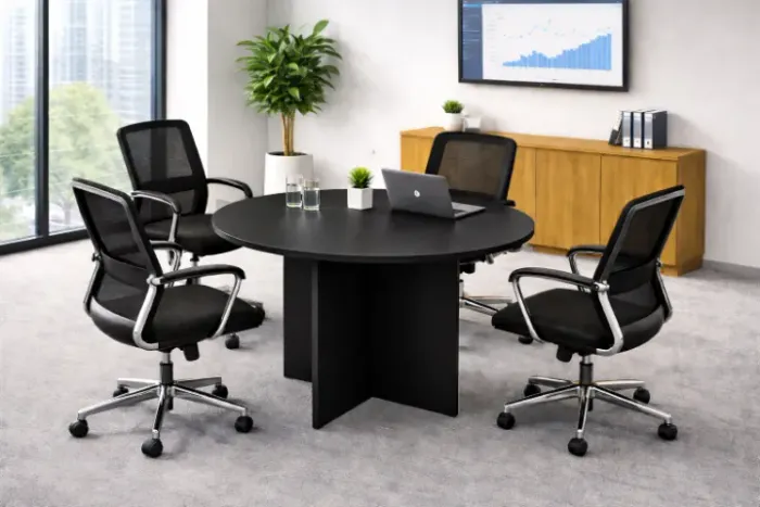 Mesa de Reunião Redonda Escritório 0,75x1,20cm (PRETO) QUEIMA DE ESTOQUE!!