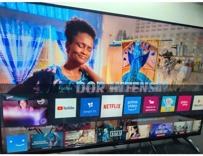 Tv led Philips 43 polegadas Smartv borda infinita Wi-Fi YouTube Netflix sem detalhes