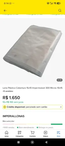 Lona Cobertura 15x10 impermeável