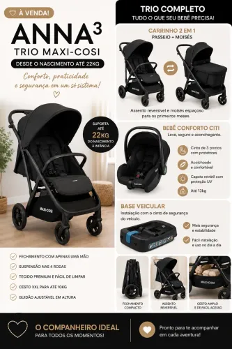 Carrinho Anna3 trio Maxi Cosi