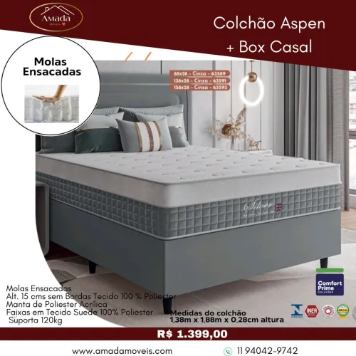 Cama box casal com colchão , à pronta entrega