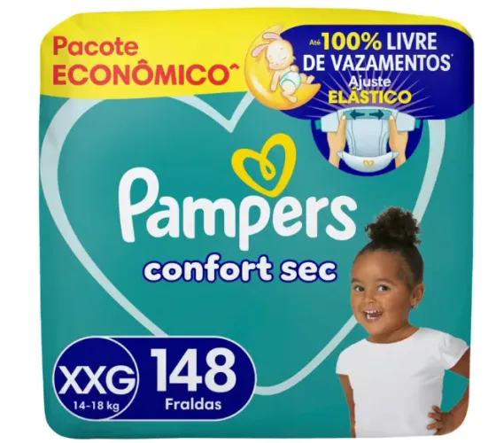 Fralda Pampers Confort Sec Tamanho XXG 148 Unidades