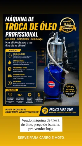 Vendo máquina de troca de óleo. Bozza. 