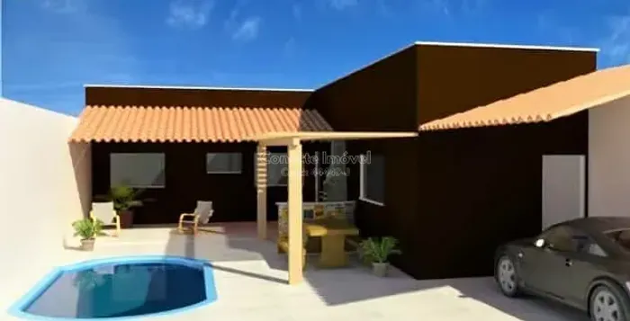Casa com piscina e área gourmet, à venda no bairro Moinho em Holambra, SP. Próximo ao prin