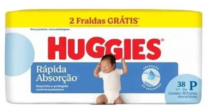 Fralda Huggies P 4 pacotes (38 unid cada)