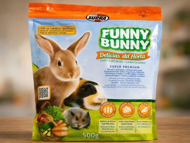 Ração Funny Bunny 500g - Delícias da Horta - Coelhos e Pequenos Roedores